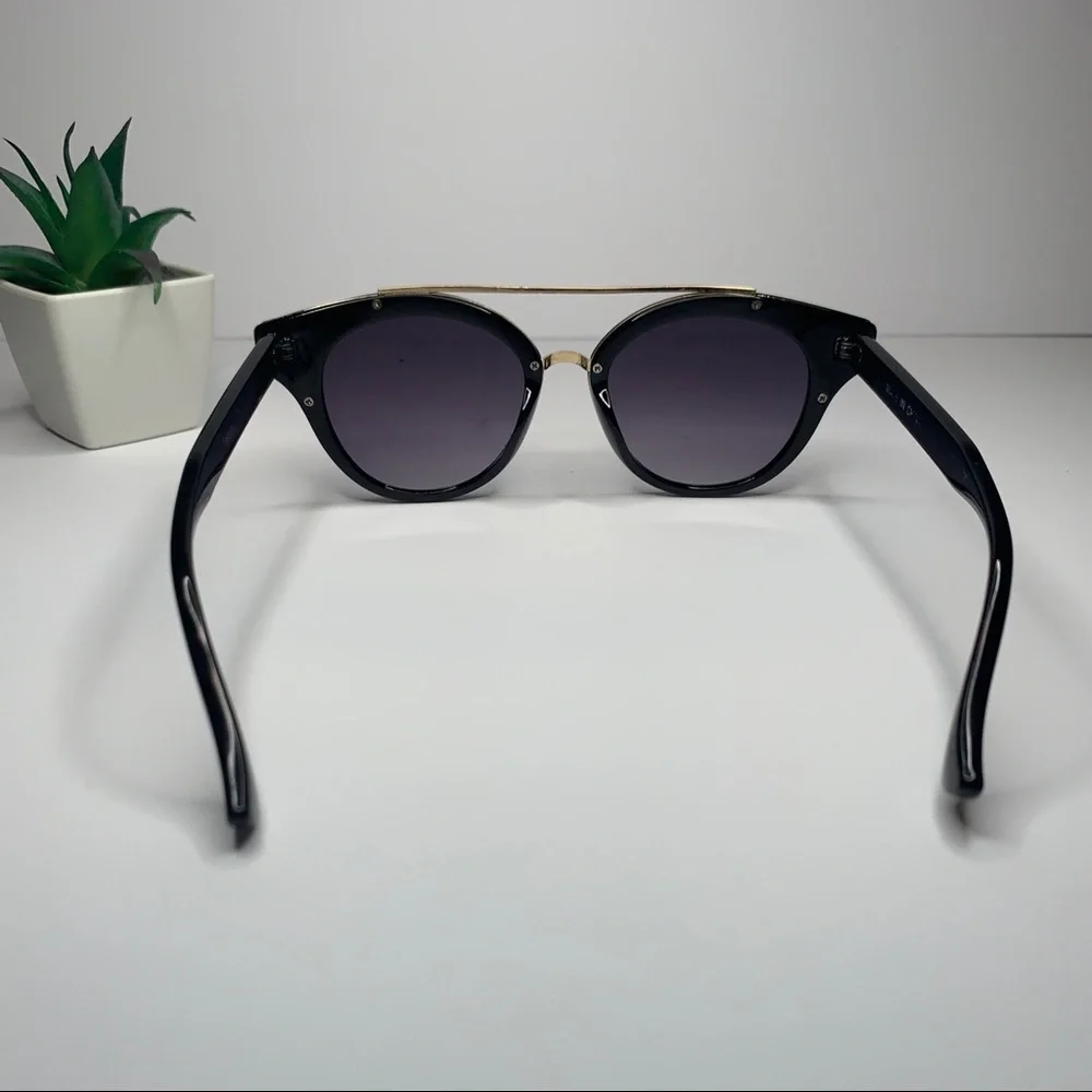 Black/Gold Cat Eye Sunglasses - Picture 6 of 7